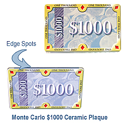 Monte Carlo $1000 Ceramic Plaque
