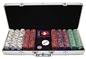 500 Chip Tri-Color Triple Crown Set w/Aluminum Case