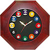 Octagonal Wood Billiards Quartz Clock