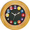 Circular Wood Billiards Quartz Clock