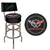 Corvette C5 Padded Bar Stool with Back - Black