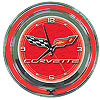 Corvette C6 Neon Clock - 14 inch Diameter - Red
