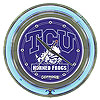 Texas Christian University Neon Clock - 14 inch Diameter