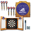 Texas Christian University Dart Cabinet with Darts and Board