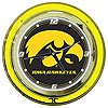 University of Iowa Neon Clock - 14 inch Diameter