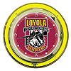 Loyola University Chicago Neon Clock - 14 inch Diameter