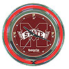 Mississippi State University Neon Clock - 14 inch Diameter