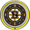 NHL Boston Bruins Neon Clock - 14 inch Diameter