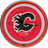 NHL Calgary Flames Neon Clock - 14 inch Diameter