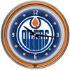 NHL Edmonton Oilers Neon Clock - 14 inch Diameter