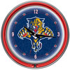 NHL Florida Panthers Neon Clock - 14 inch Diameter