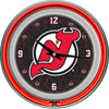 NHL New Jersey Devils Neon Clock - 14 inch Diameter