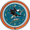 NHL San Jose Sharks Neon Clock - 14 inch Diameter