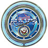 United States Navy Neon Clock - 14 inch Diameter