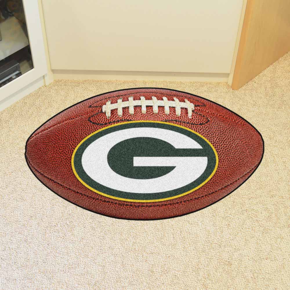 Get Green Bay Packers Football Rug AmericanGamingSupply