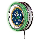 Notre Dame (Leprechaun) Double Neon Ring, Logo Clock by Holland Bar Stool Company, ClkND-Lep