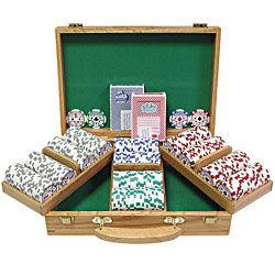 300 Chip 11.5g HIGH ROLLER Set w/Genuine Oak Case