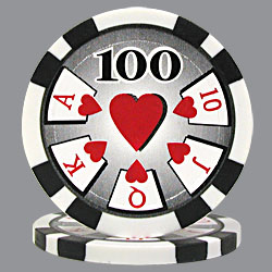 BLACK (100) 11.5 gram HIGH ROLLER Poker Chip