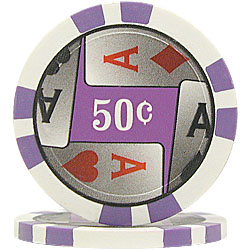 11.5g 4 Aces Poker Chip 50 cents