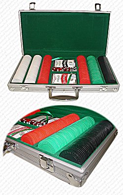 300 Super Diamond Poker Chips - with Silver Aluminum Case