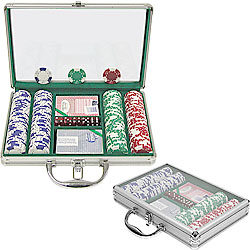 200 pc LUCKY CROWN 11.5g Chip Set w/Clear Top Alum. Case