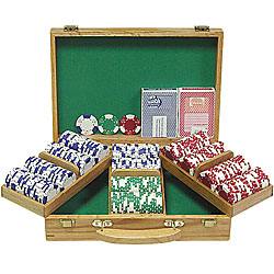 300 pc LUCKY CROWN 11.5g Chip Set w/Genuine Oak Case