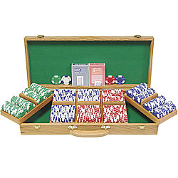 500 pc LUCKY CROWN 11.5g Chip Set w/Genuine Oak Case