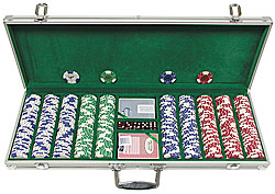 500 Landmark Lucky Crowns 11.5g Poker Chips w/Aluminum Case