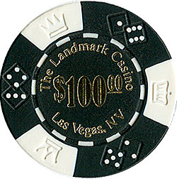Landmark Casino $100 Lucky Crowns 11.5g Poker Chips