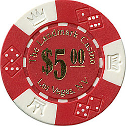 Landmark Casino $5 Lucky Crown 11.5g Poker Chips