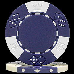 BLUE Lucky Crown 11.5g Poker Chips