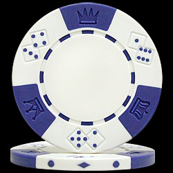 WHITE Lucky Crown 11.5g Poker Chips