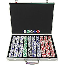 1000 Ace/King Suited 11.5g Poker Chip Set w/Aluminum Case