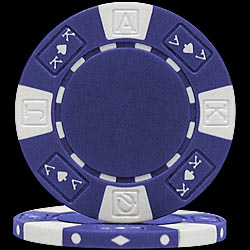 Ace/King Suited 11.5 g BLUE Poker Chip