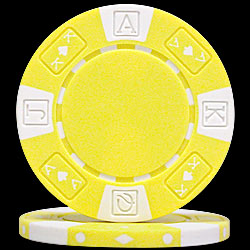 Ace/King Suited 11.5g YELLOW Poker Chips