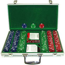 300 Soprano Striped 10g Clay Poker Chips w/Aluminum Case