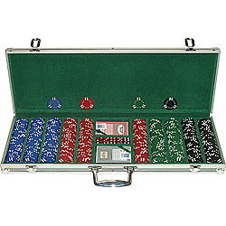 500 Soprano Striped 10g Clay Poker Chips w/Aluminum Case