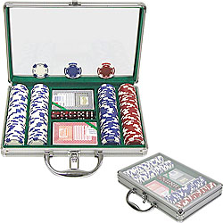 200 11.5G Holdem Poker Chip Set w/Clear Cover Aluminum Case