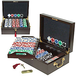 500 11.5G Holdem Poker Chip Set w/Beautiful Mahogany Case