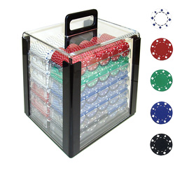 1000 11.5g SUITED Design Poker Chips in Acrylic Carrier