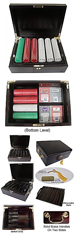 #1 Best Poker Chip Set (Mahogany) - 500 Chips