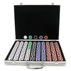 1000 11.5 Gram DICE-STRIPED Chips in ALUM Case