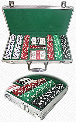 300 Landmark Casino 11.5 Gram Poker Chips w/ in ALUM Case