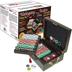 500 PC Dice Chip set in Mahogany Case - Retail Package