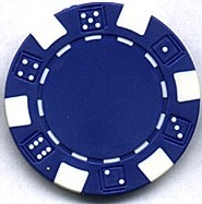 BLUE 11.5 Gram STRIPED DICE Chip