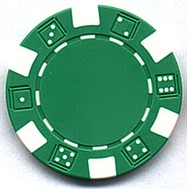 GREEN 11.5 Gram STRIPED DICE Chip
