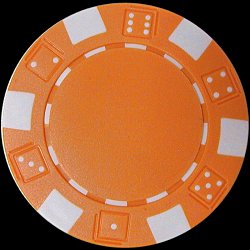 ORANGE 11.5 Gram STRIPED DICE Chip