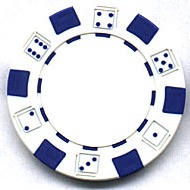 WHITE 11.5 Gram STRIPED DICE Chip
