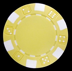 YELLOW 11.5 Gram STRIPED DICE Chip