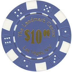 BLUE 11.5 Gram Landmark Casino Poker Chips